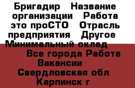 Бригадир › Название организации ­ Работа-это проСТО › Отрасль предприятия ­ Другое › Минимальный оклад ­ 35 700 - Все города Работа » Вакансии   . Свердловская обл.,Карпинск г.